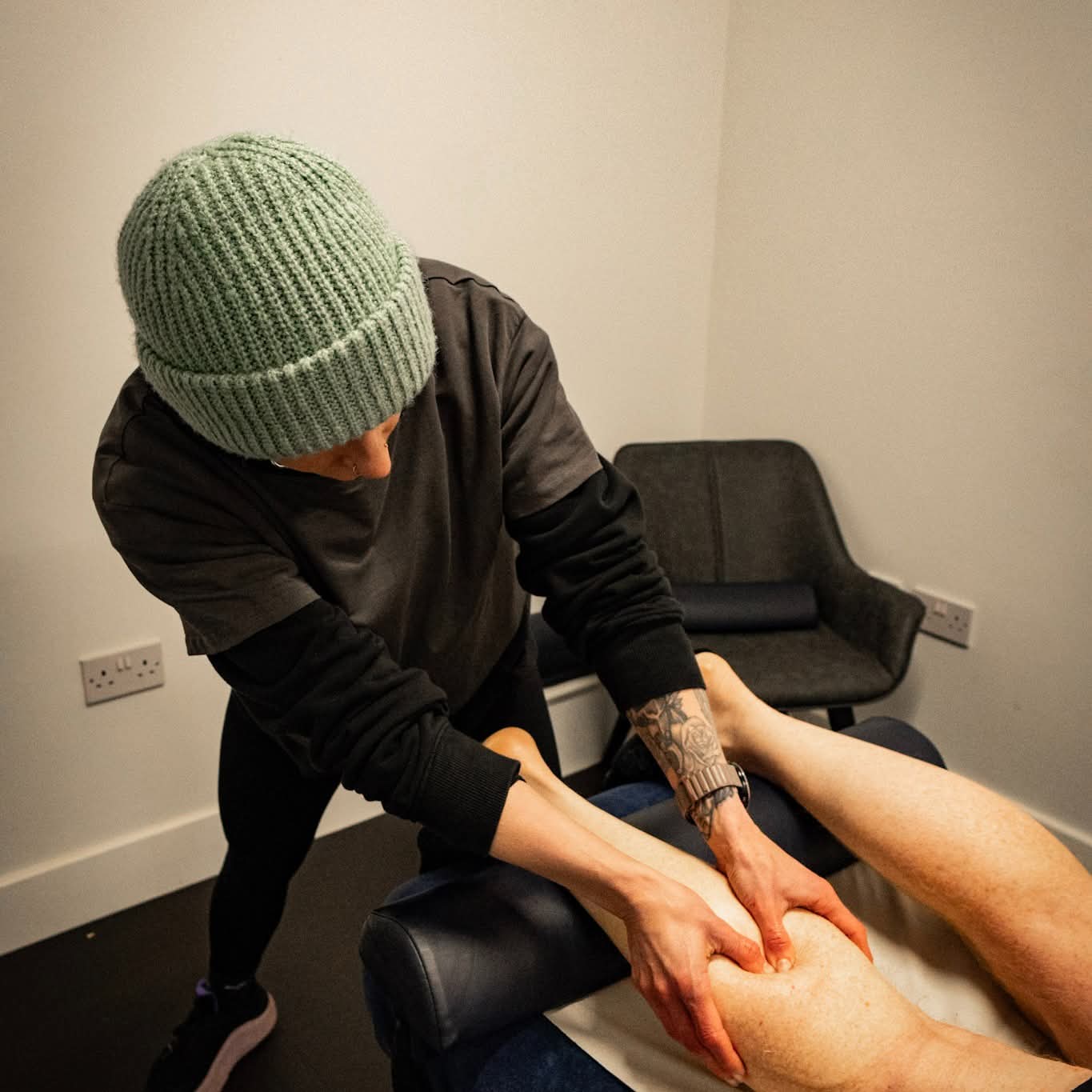 Rachel delivering a sports massage treatment